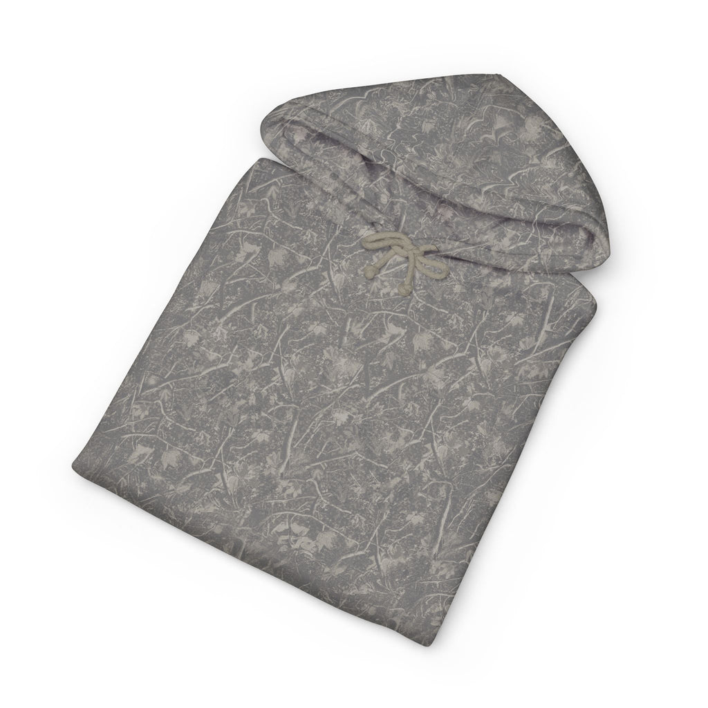 Marled Forest Pattern Hoodie — Vintage Gray All-Over Print Pullover