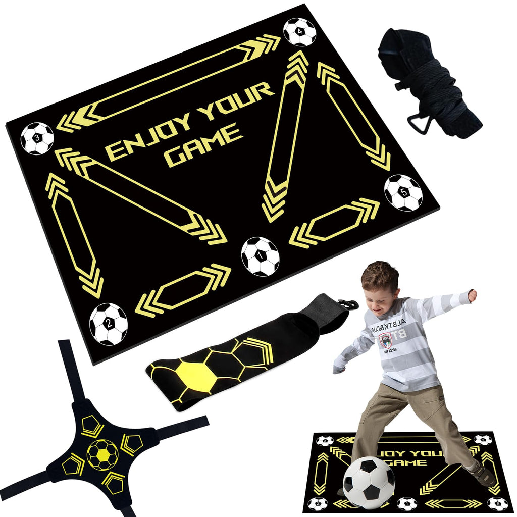 Soccer Training Mat Soccer Training Equipment for All Ages Football Footstep Training Mat Silent Shock Absorption Soccer Train Mat for Soccer Enthusiasts to Improve Speed Strength and Coordination