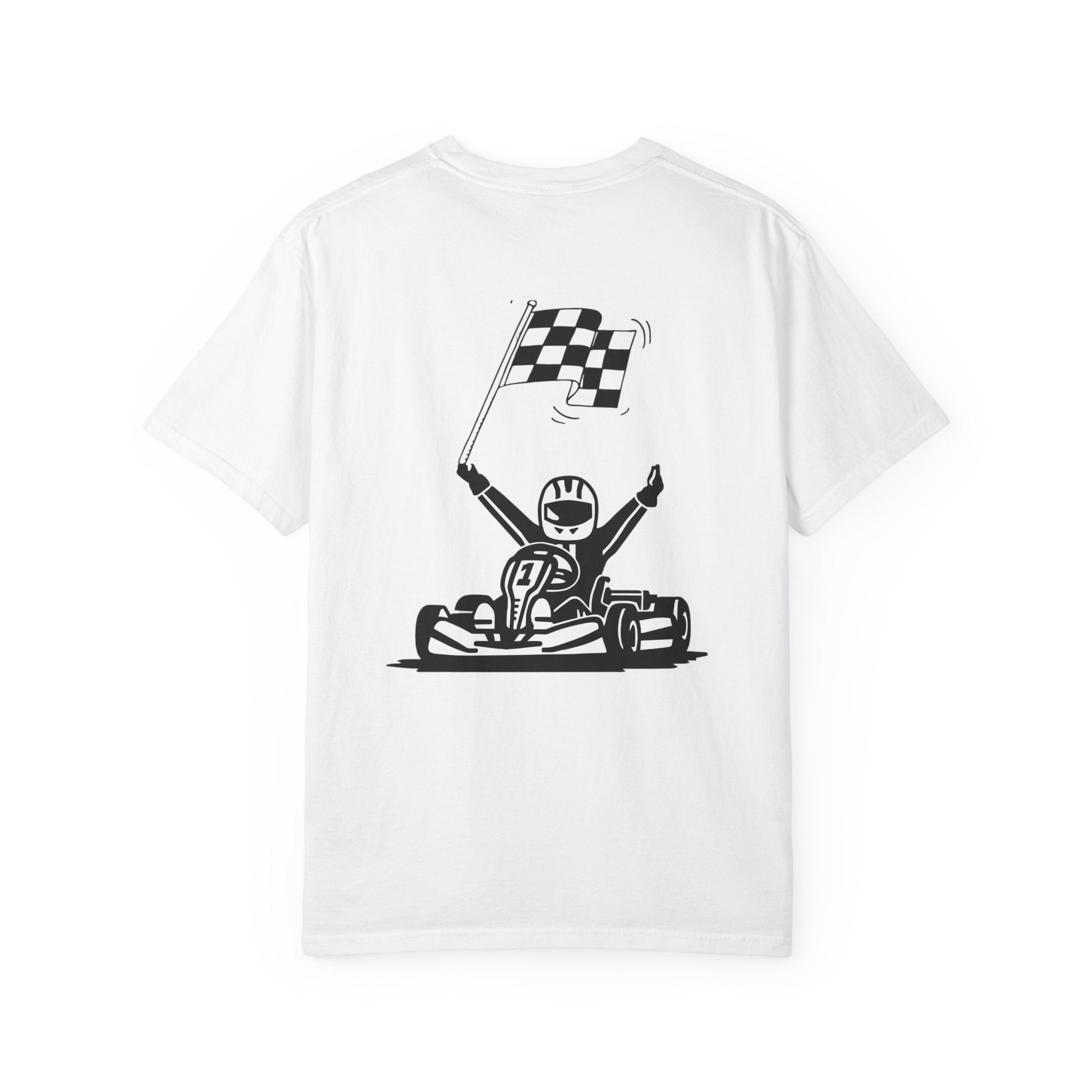 Go-Kart Racer T-Shirt – Checkered Flag Victory Graphic Tee