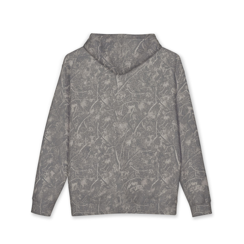 Marled Forest Pattern Hoodie — Vintage Gray All-Over Print Pullover