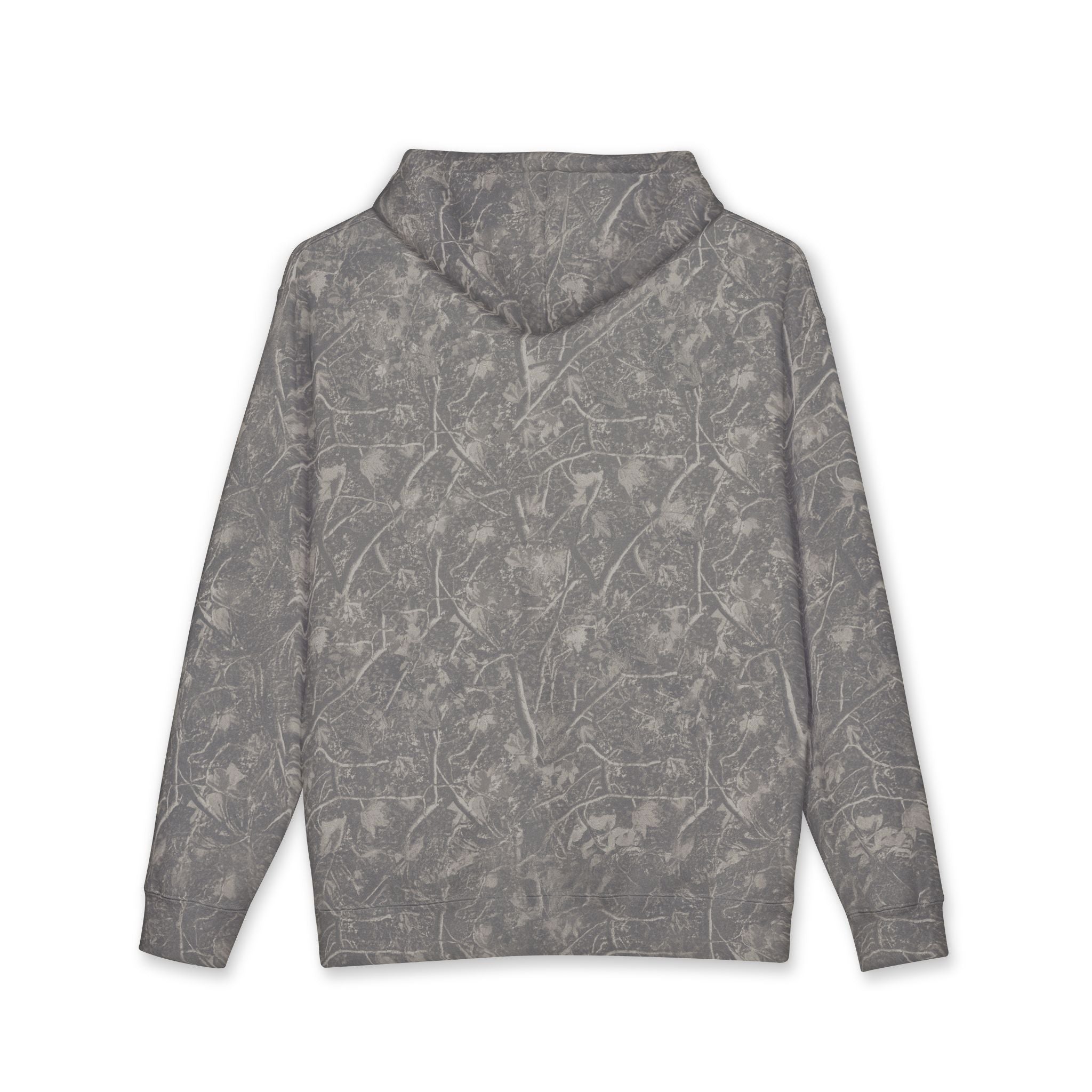 Marled Forest Pattern Hoodie — Vintage Gray All-Over Print Pullover